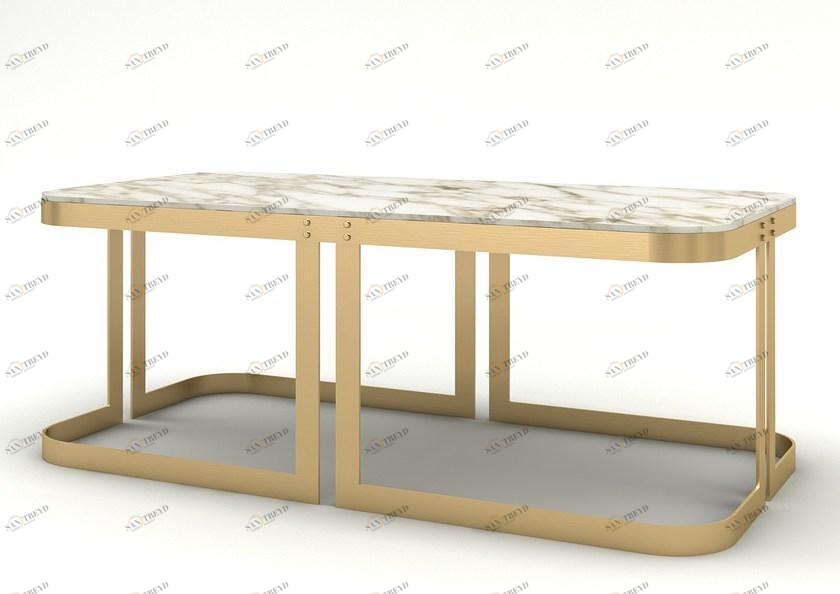 MARIONI Низкий прямоугольный журнальный столик из мрамора Clark sun-id-1397069