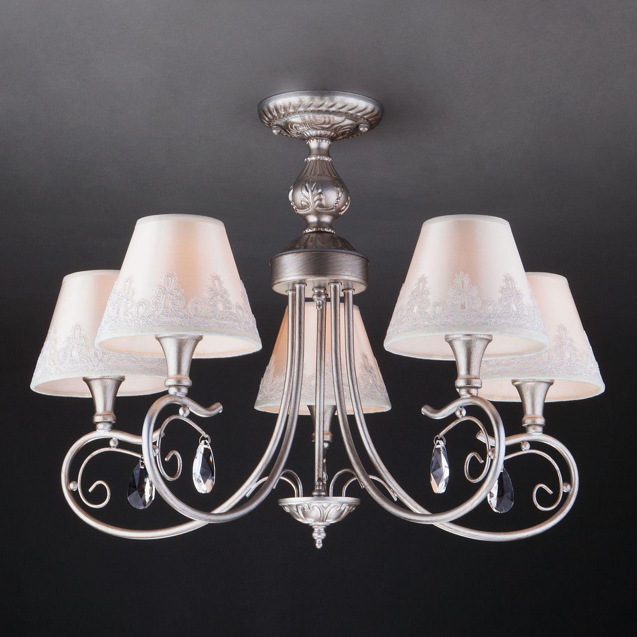 Потолочная люстра Eurosvet Incanto 60069/5 серебро EUROSVET INCANTO 184389 Бежевый - Вид №1