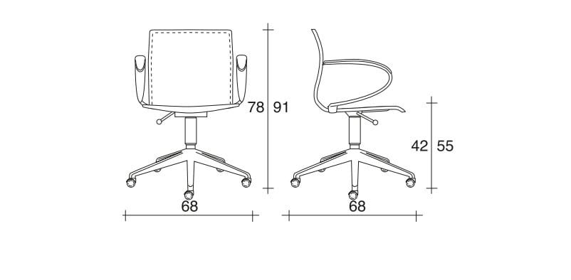 Кожаное офисное кресло с колесами и подлокотниками с 5 спицами TALIN Webtop ARCH-00030434 - Вид №2