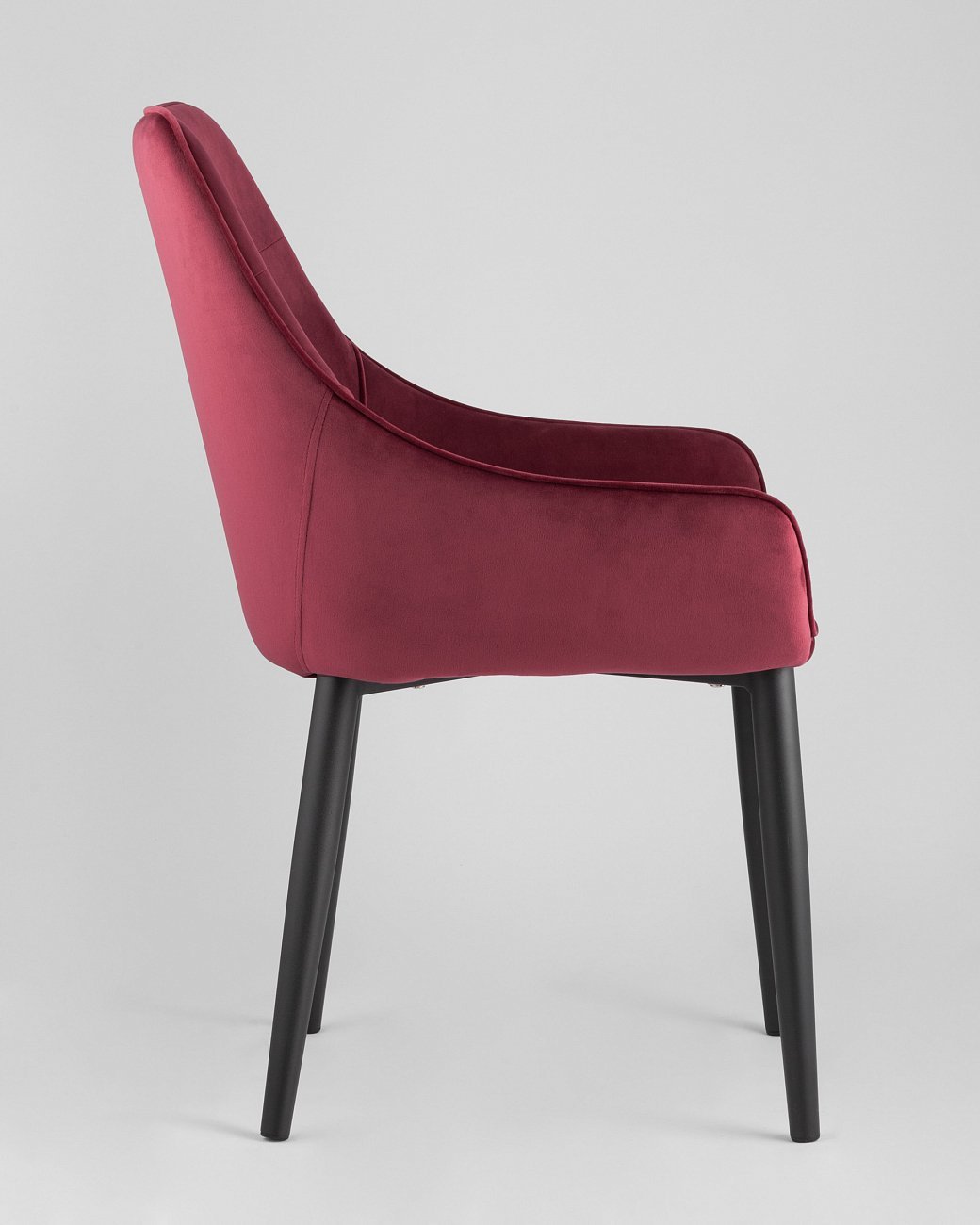 Стул с подлокотниками мягкий бордовый с черными металлическими ножками "Диана" STOOL GROUP ДИЗАЙНЕРСКИЕ 00-3881948 Красный  - Вид №2