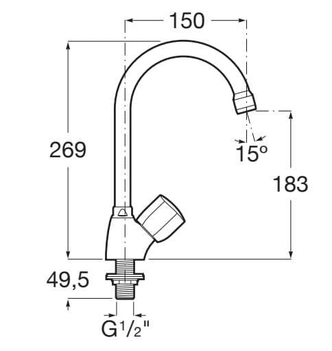 Смеситель для кухни с поворотным изливом Roca Brava ARCH-00050273 - Вид №2
