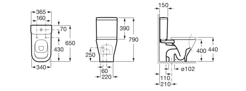 Фарфоровый туалет без бриды Roca The Gap ARCH-00148570 - Вид №5