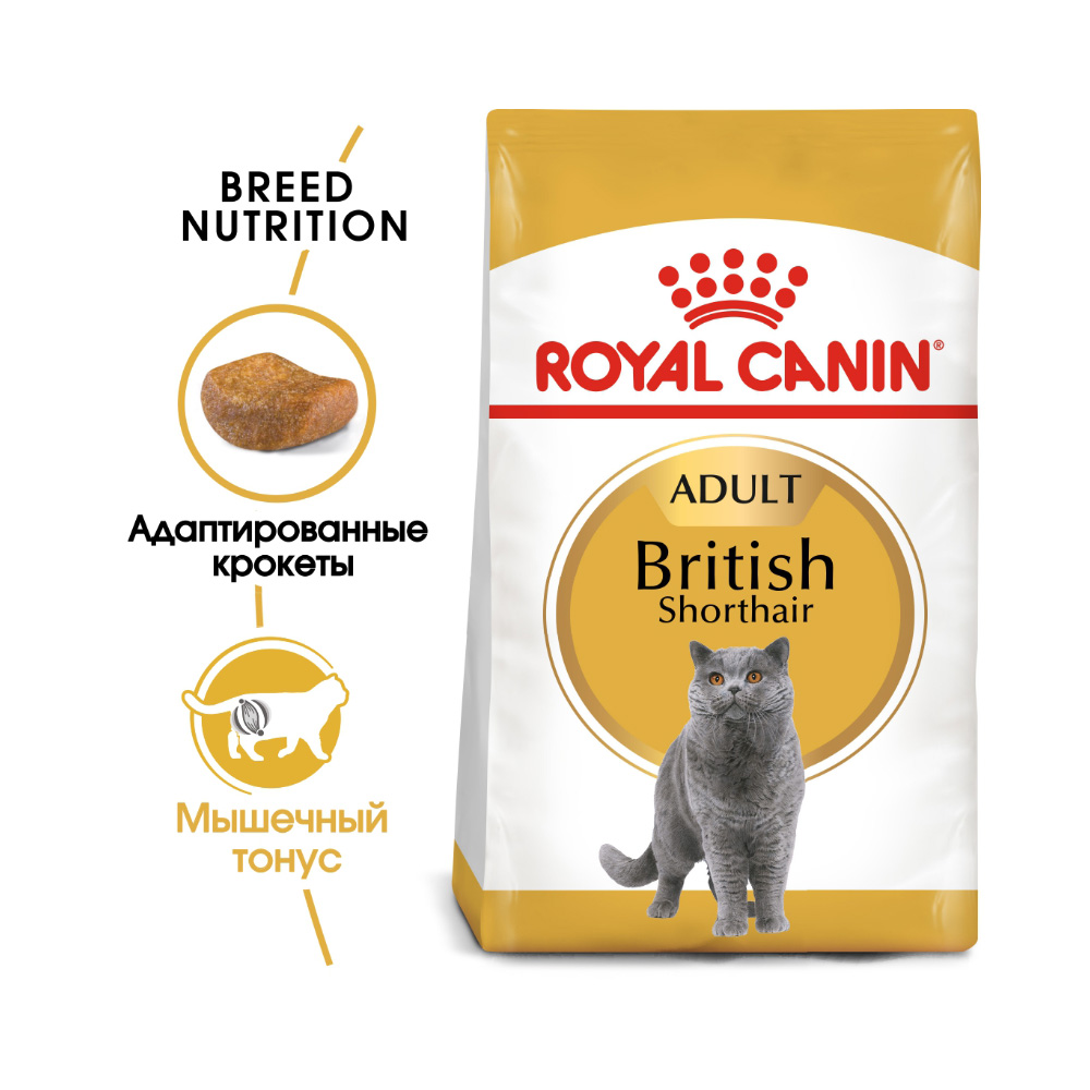 Т00008747 Корм для кошек British Shorthair Adult для породы Британская короткошёрстная сух. 2кг ROYAL CANIN 