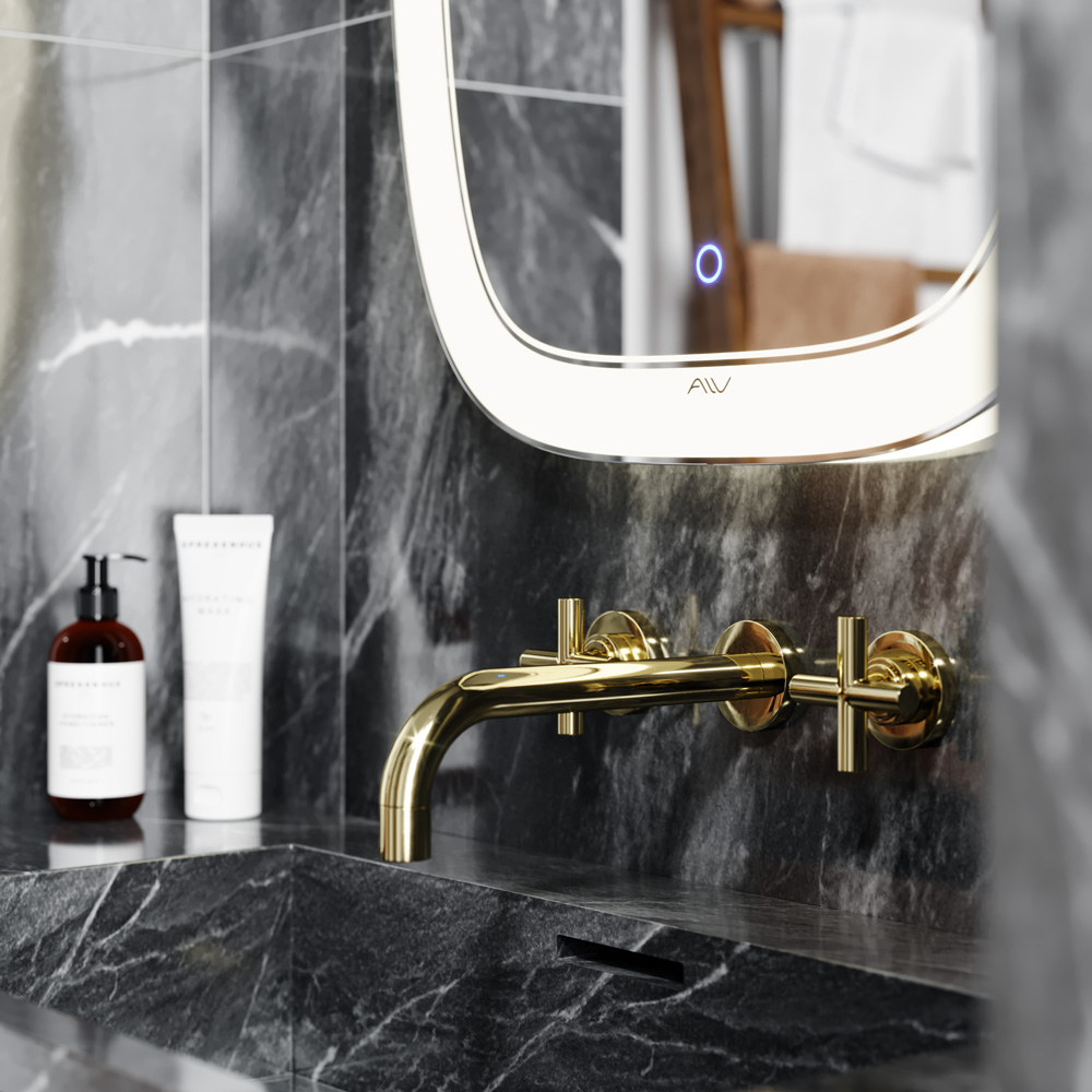 Зеркало в ванную овальное белое с подсветкой 52х90 см Matrix ALAVANN MATRIX 303977 Белый - Вид №3