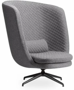 ROSSIN Кресло поворотное на козелке из ткани с высокой спинкой Cleo metal
