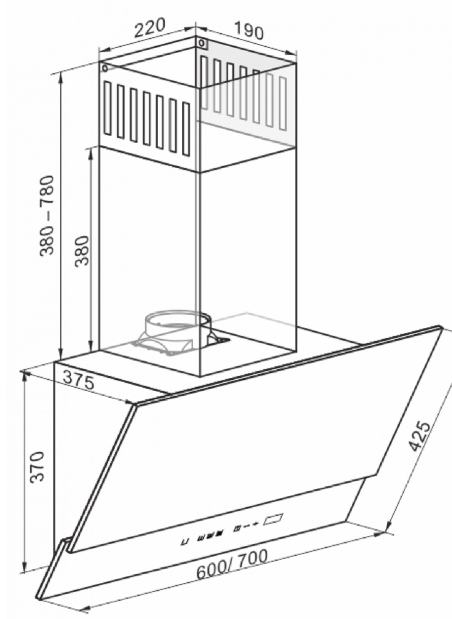 8161227 Вытяжка наклонная Kaiser AT6410FEco черный/черный STDN-0070174 - Вид №12