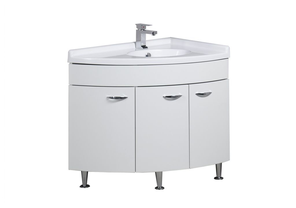 Тумба с раковиной Aquanet Корнер 89 R белый (закрытая) 0015882500158989 - Вид №1