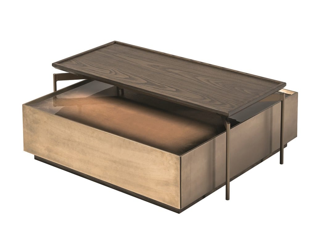 Деревянный низкий журнальный столик с отсеком для хранения Shake BLOCK ARCH-00048488 - Вид №1