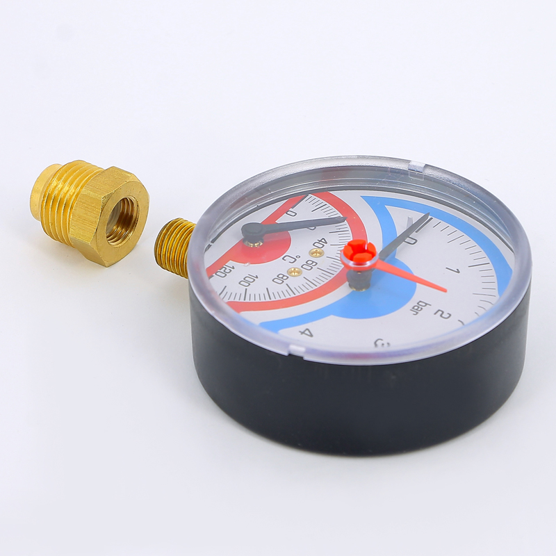 Термоманометр радиальный с клапаном для монтажа/демонтажа EMMETI 4бар 120 град.C 00602012 - Вид №2