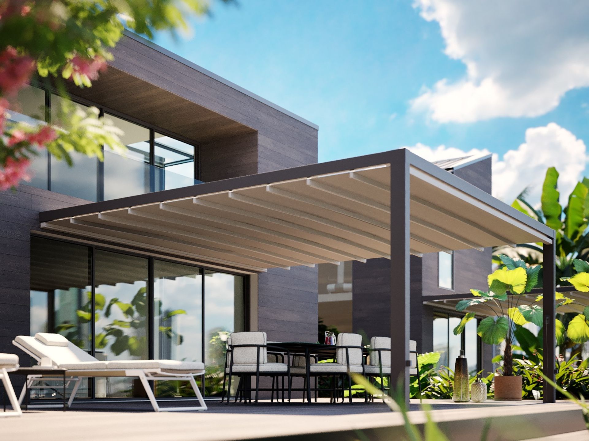 Алюминиевая беседка с раздвижной крышкой Pratic Hi Pergolas ARCH-00071476 - Вид №1