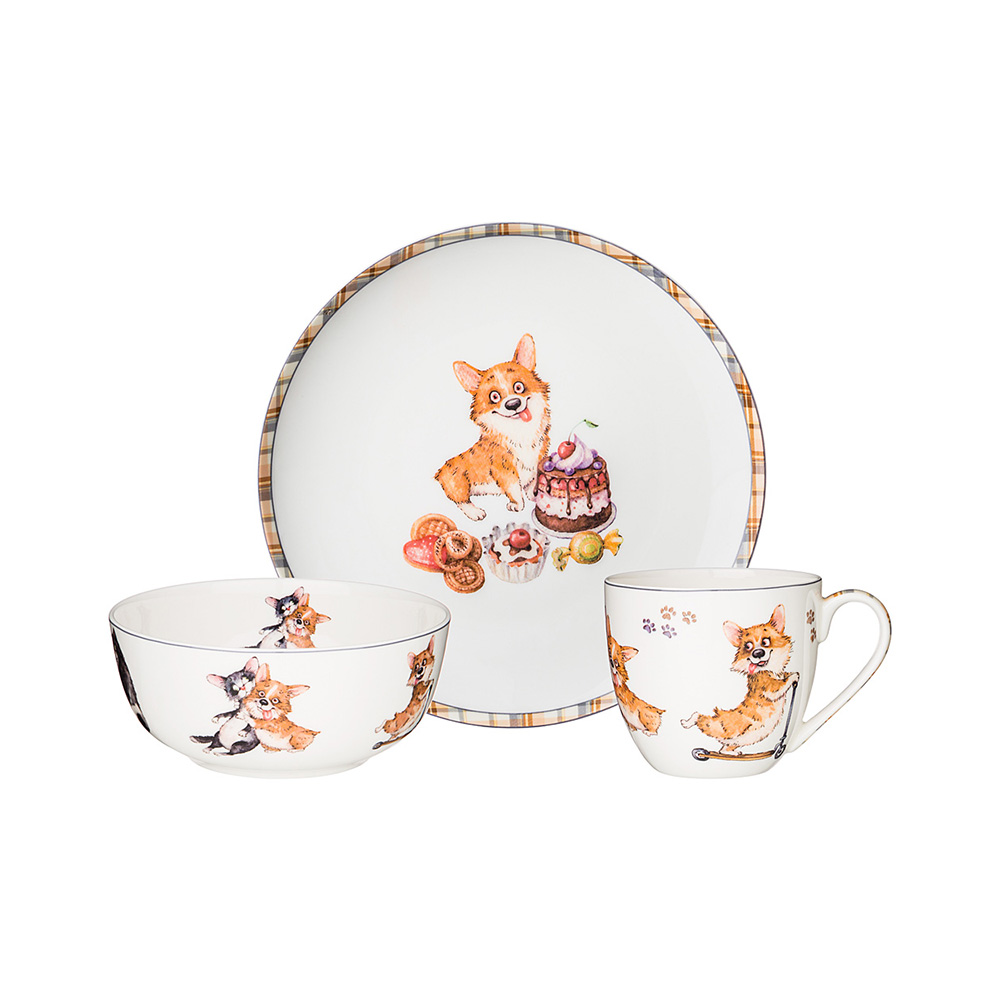 415-2176 Посуда фарфоровая Набор обеденной посуды "ЛУЧШИЕ ДРУЗЬЯ" 3 ПР Lefard 