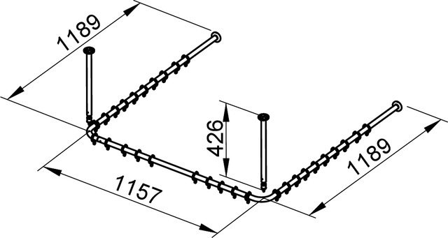 14940171200 Набор штанг для душевых занавесок KEUCO Plan - Вид №2