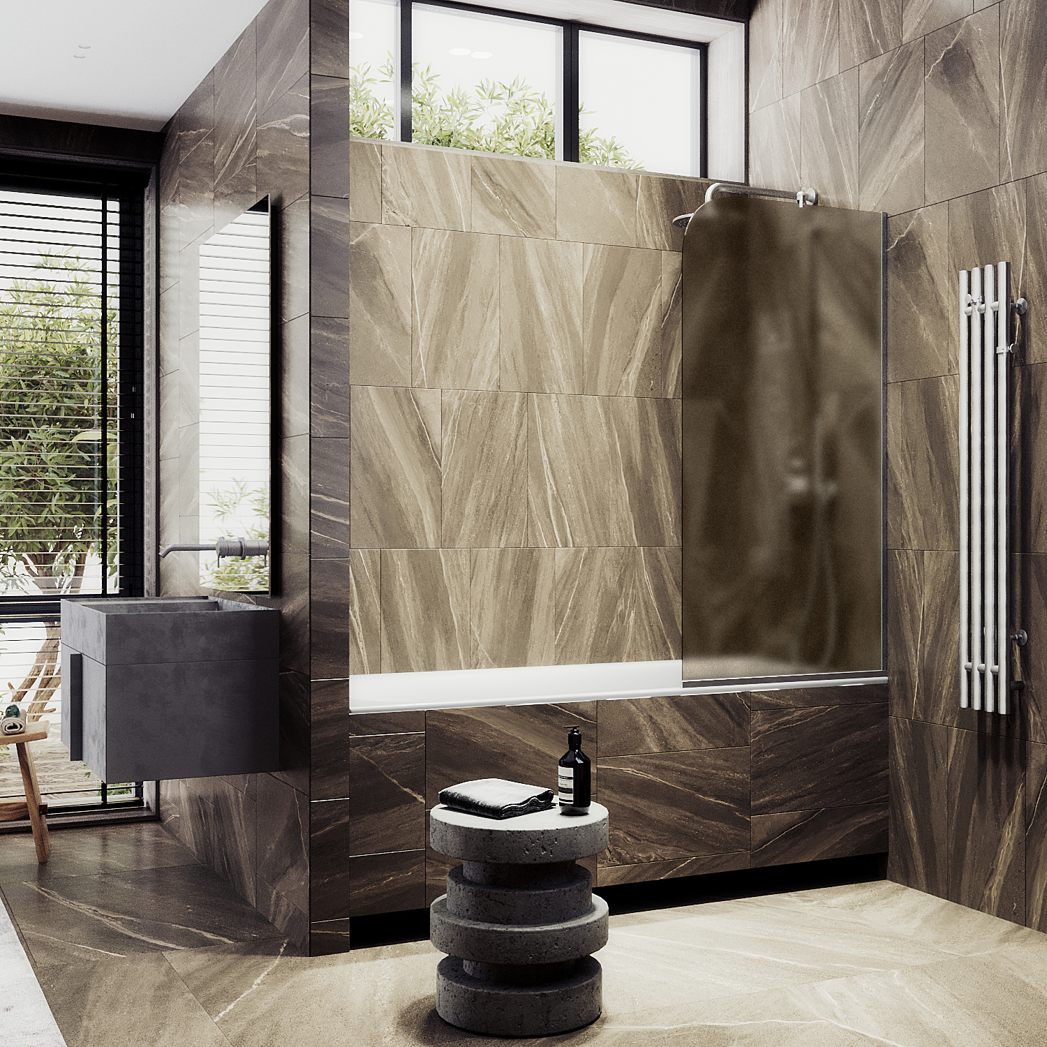 ST-75-5у Душевое ограждения на борт вынны Public Steel Россия 