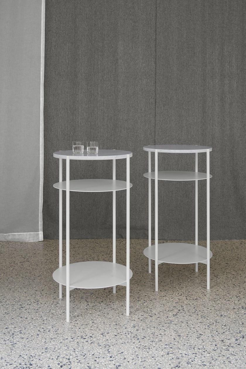 e15 Круглый мраморный стол в современном стиле на контракт  Lb01  - Вид №1