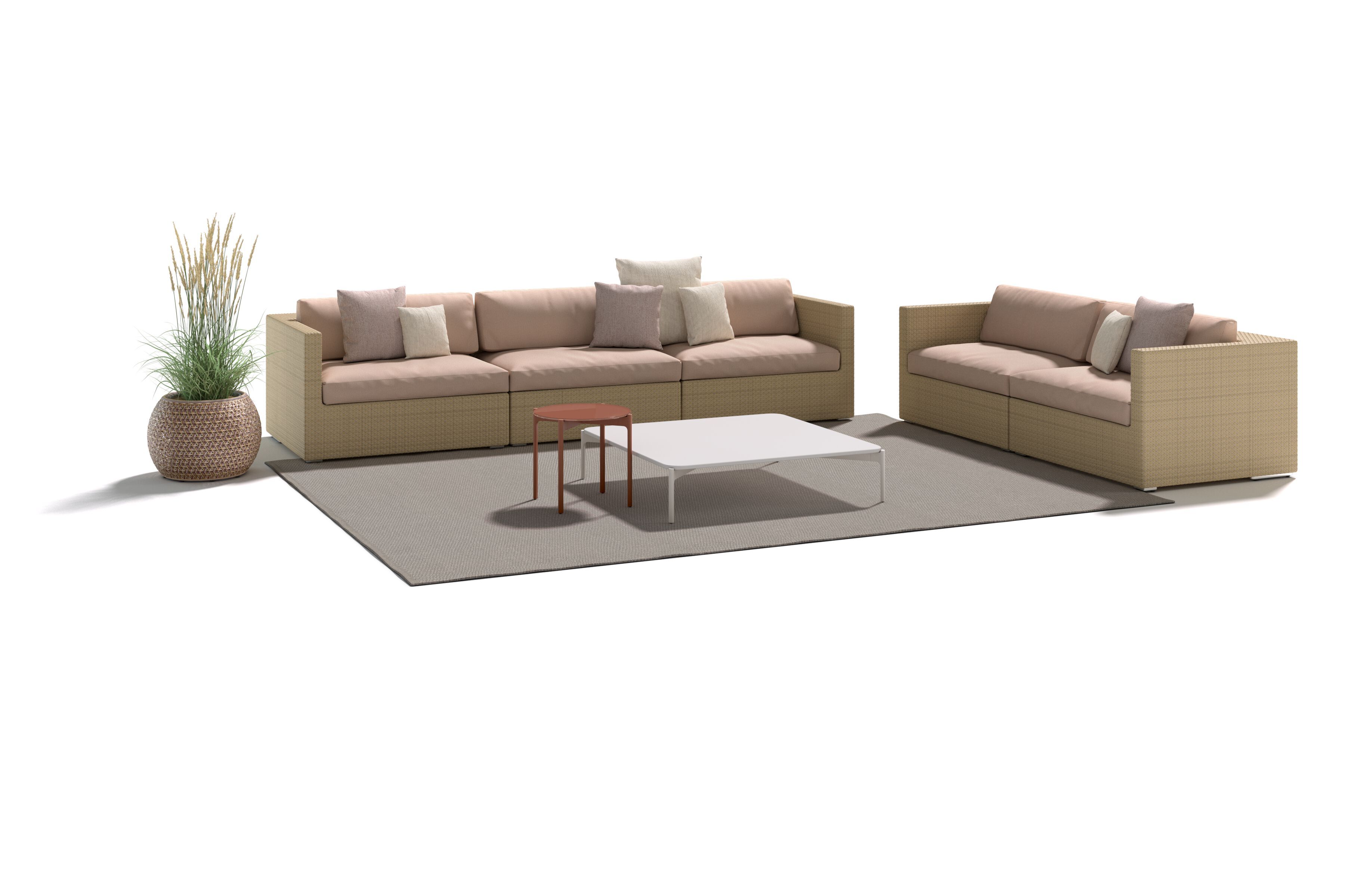 Алюминиевый квадратный садовый столик с порошковым покрытием с керамическим материалом DEDON IZON ARCH-00011483