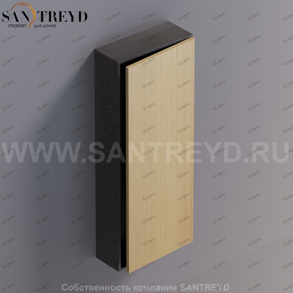 LIFT Модульный шкаф 100 см с правой дверью на доводчиках. Модули могут располагаться горизонтально и вертикально. Отделка: натуральный дуб и темный дуб. AMOB053RTRWDX Agape