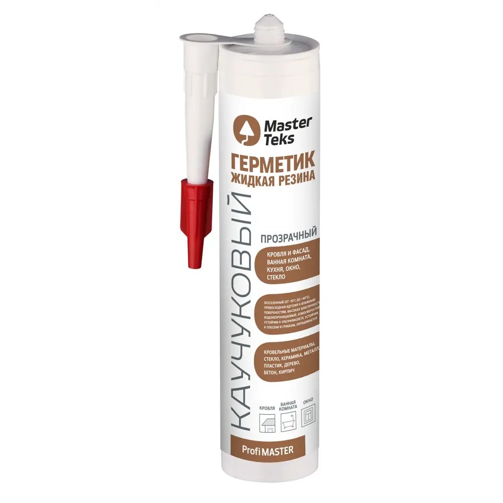 Герметик Masterteks Жидкая резина прозрачный 290 мл 89442361 STLM-1581539