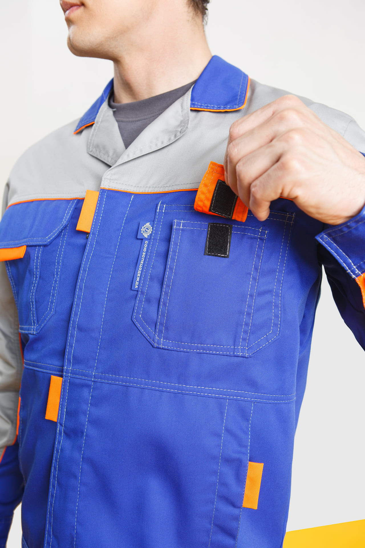 65253 Костюм "Профессионал-2" василек-светло-серый  Летняя спецодежда  размер 60-62/158-164  - Вид №12