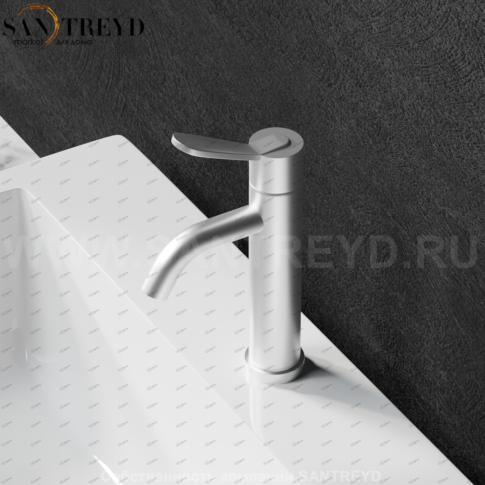 Смеситель FEZ 115 мм для раковины хромированный матовый Agape ARUB10012SLSP