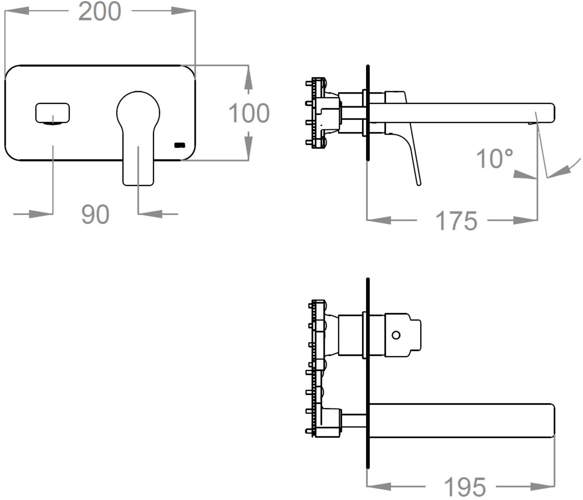 Fir Italia Смеситель для раковины настенный из латуни с тарелкой New handy 52 5210108 - Вид №1