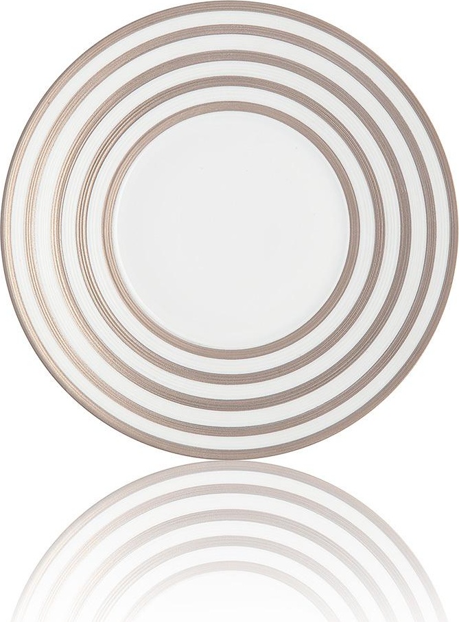 60598 JL Coquet Тарелка десертная 16см "Хемисфер.Узкие полосы" (платиновые) Фарфор 