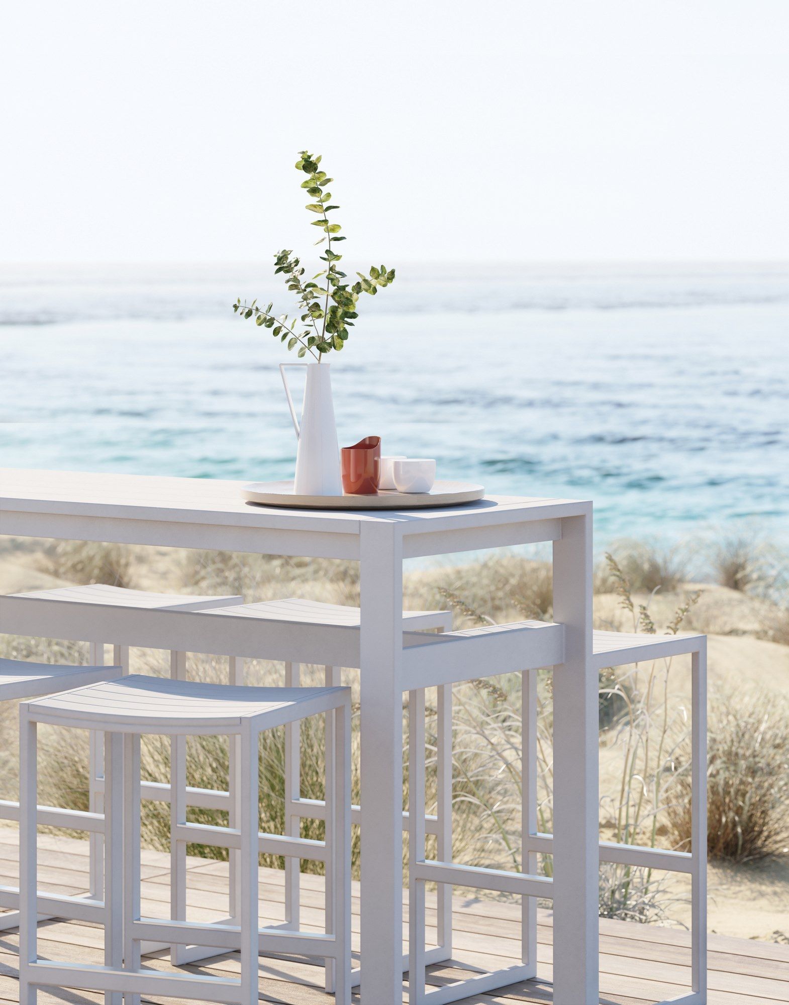 Алюминиевый высокий стул с порошковым покрытием с подставкой для ног Case Eos ARCH-00093146 - Вид №8