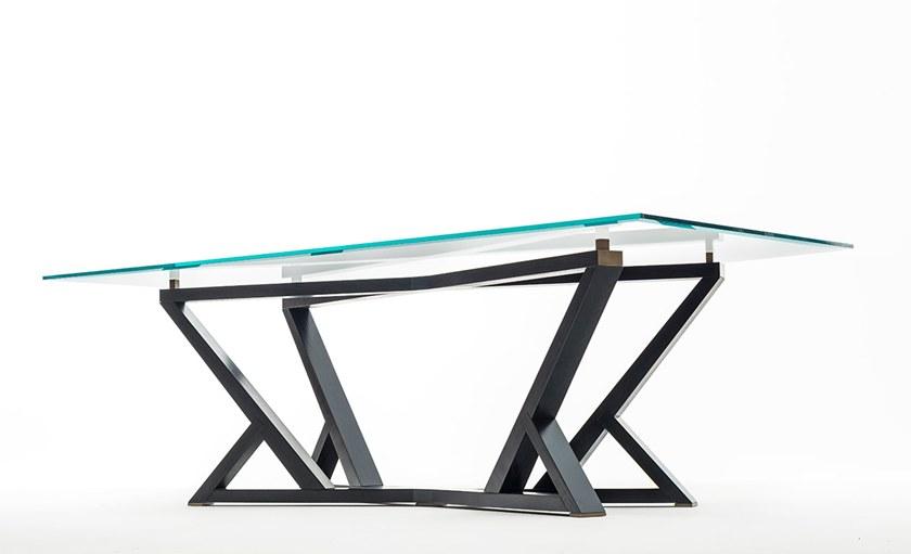 OAK Прямоугольный обеденный стол из дерева и стекла Milano collection Sc5021 - Вид №2