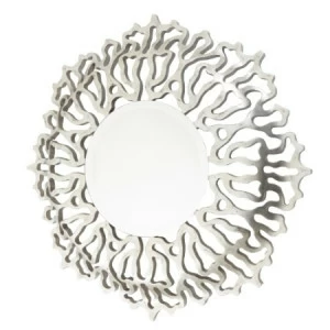 Зеркало большое круглое хромированное в резной раме Bailen PUSHA ДИЗАЙНЕРСКИЕ 062633 Хром