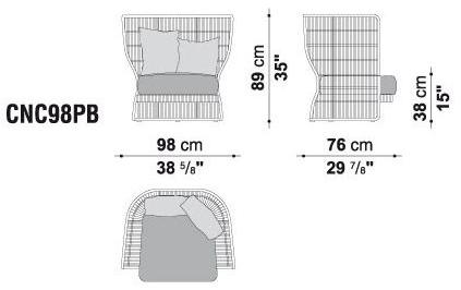 B&B Italia Outdoor Садовое кресло из полиэтилена с высокой спинкой Canasta '13 sun-id-1389608 - Вид №5