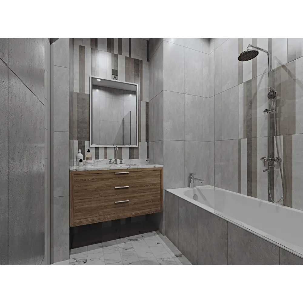 Плитка настенная Loft Grey 30х60 см 1.62 м² цвет светло-серый BELANI STLM-2148494 - Вид №3