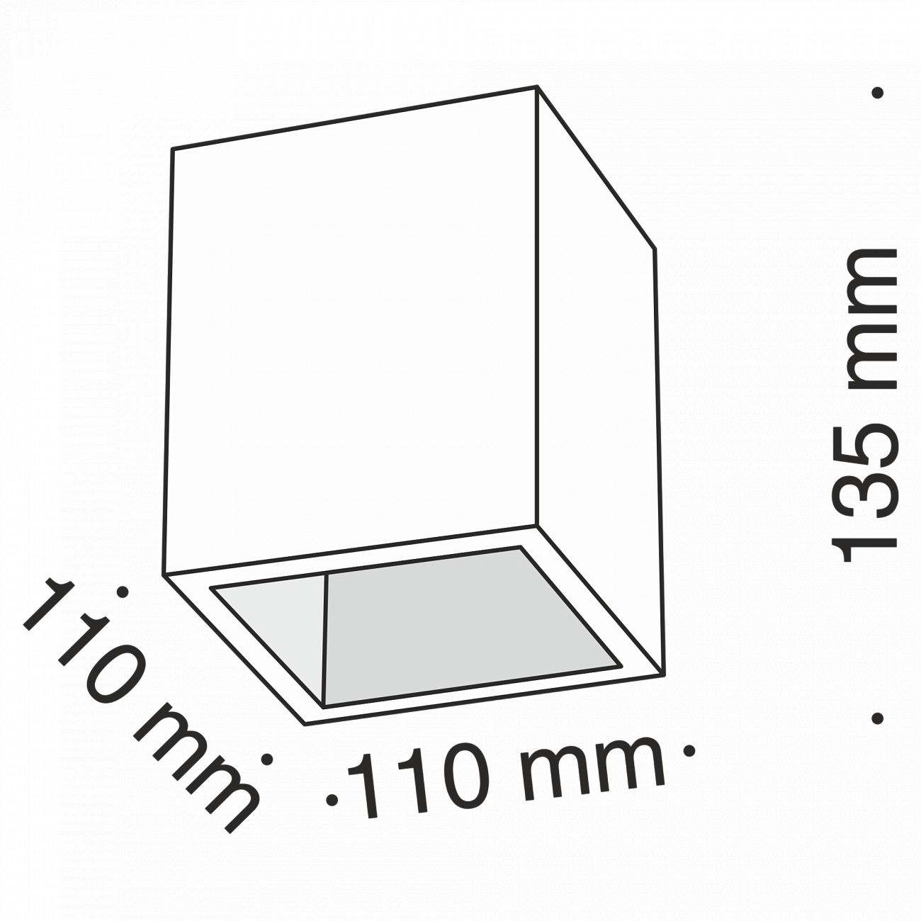 Спот потолочный с гипсовым плафоном 13,5х13,5 см белый Conik Gyps C002CW-01W TECHNICAL CEILING & WALL 00-3956992 Белый  - Вид №3