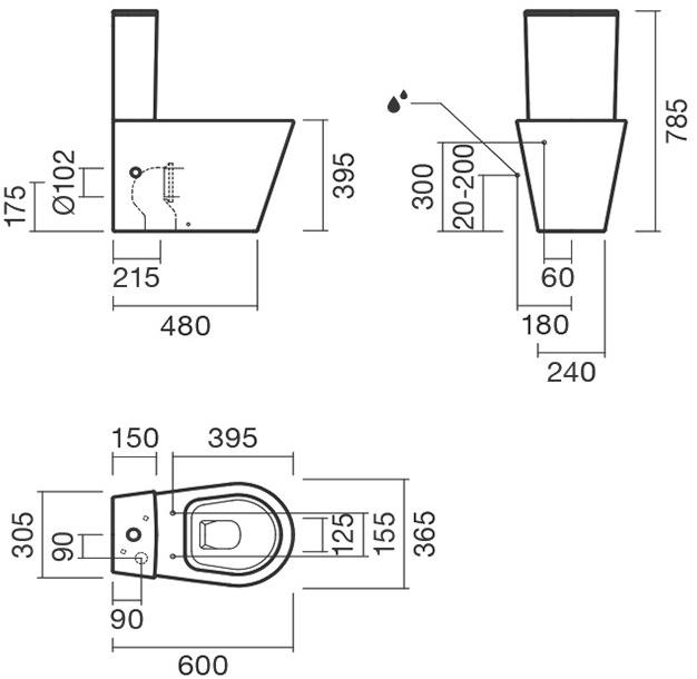 NC111661arona Компакт унитаз с бачком Белый Paini ARONA;Glam Италия;Португалия - Вид №3