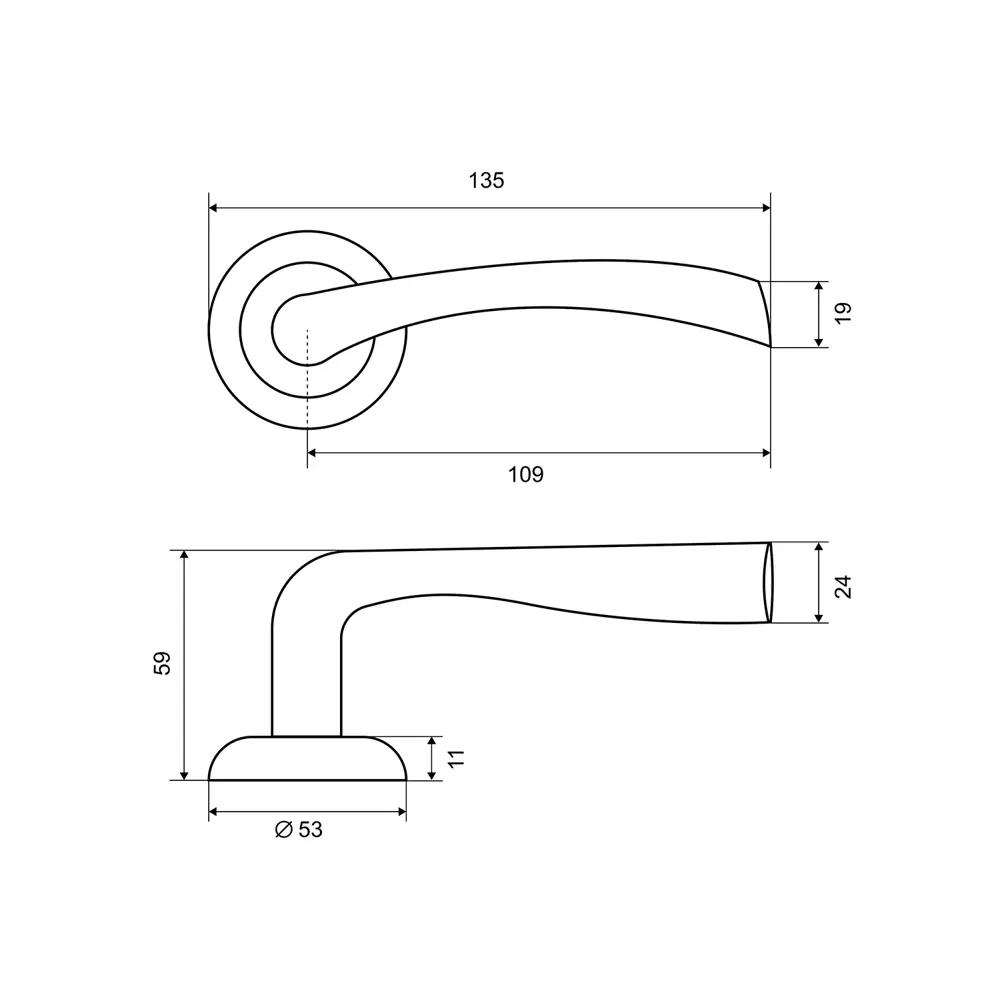 Дверные ручки Фабрика Замков A 113 PC, без запирания, комплект, цвет матовый хром STLM-2152592 - Вид №3