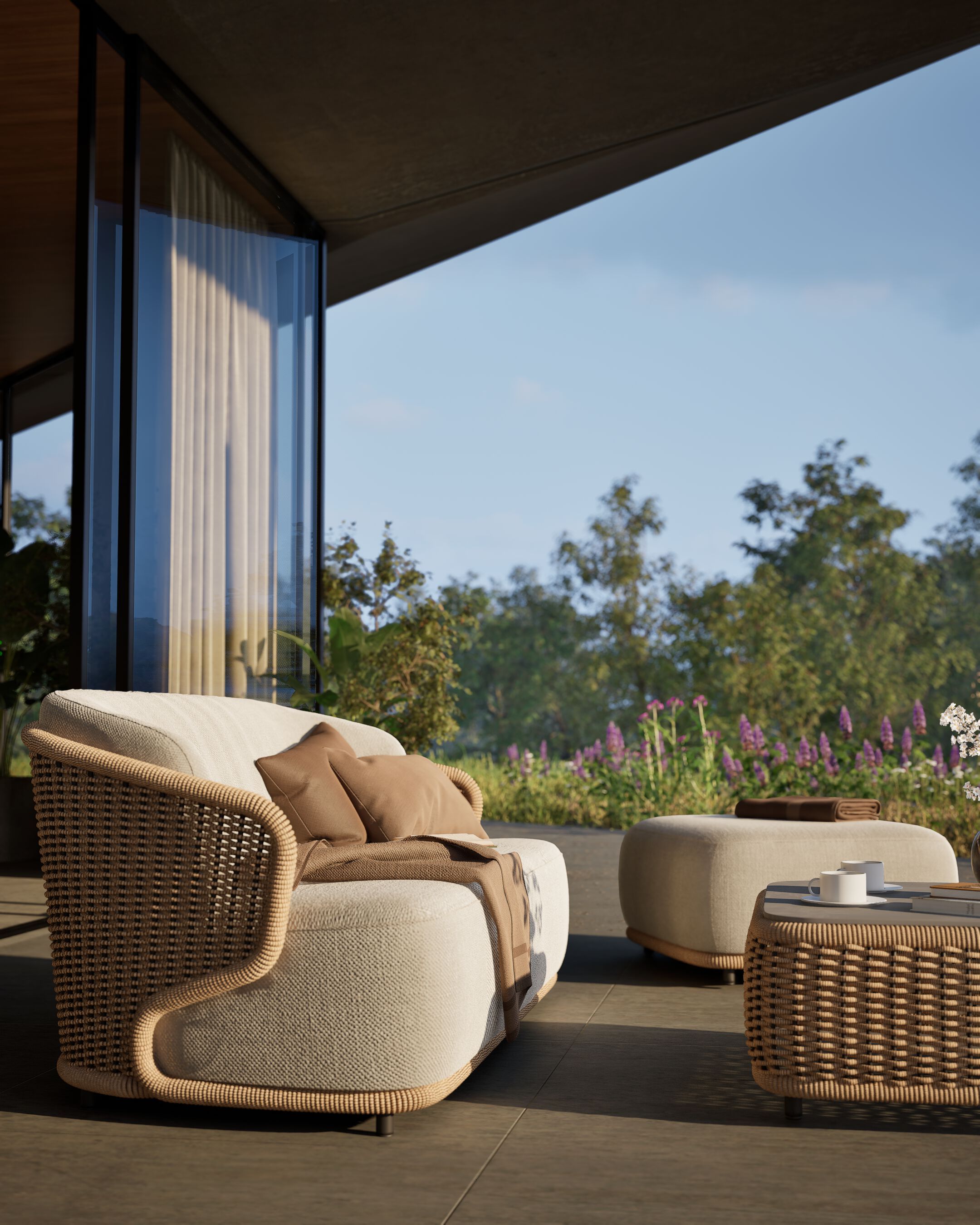 3-местный тканевый садовый диван DRIGANI Aura ARCH-00035209 - Вид №1