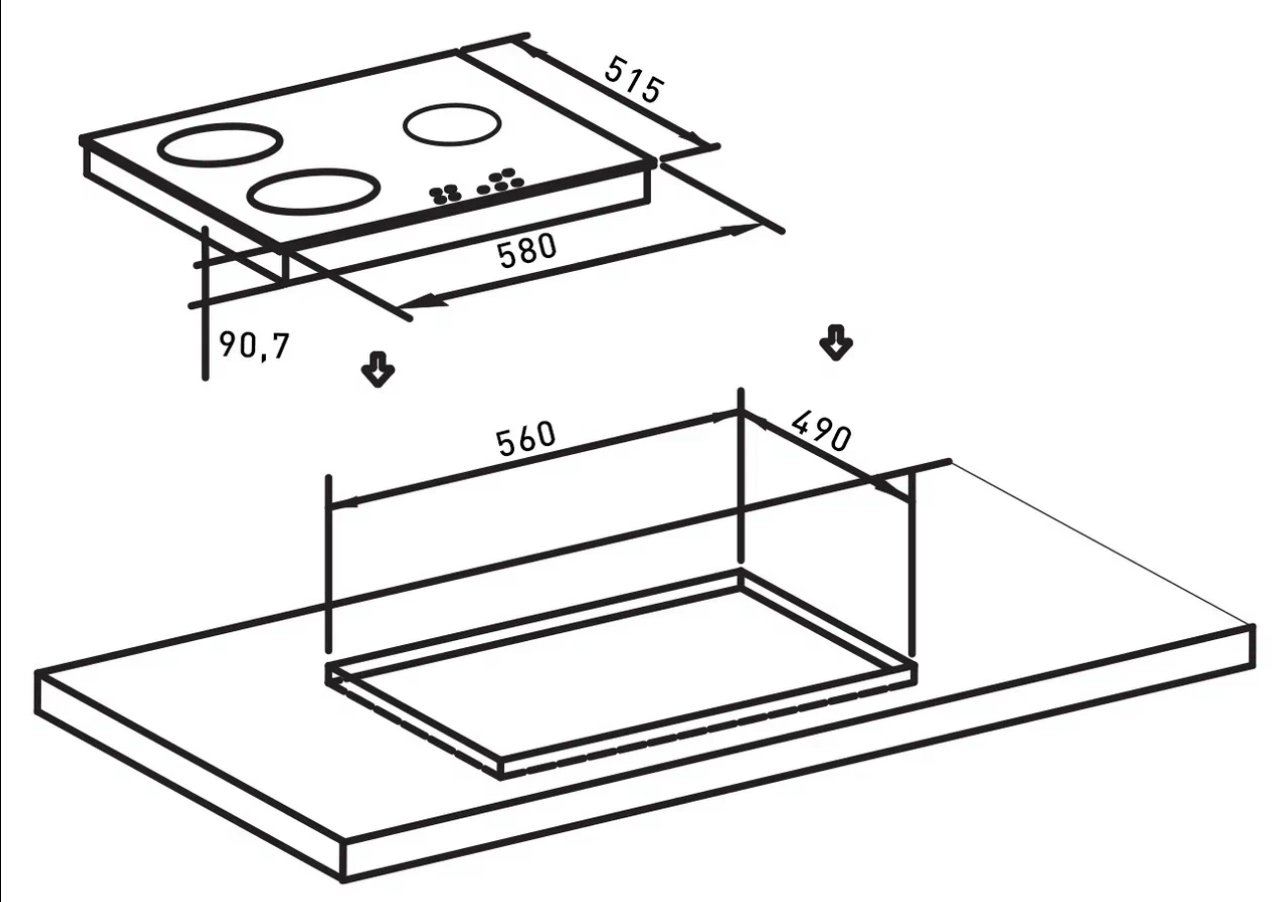 9136668 Газовая варочная поверхность Oasis P-MIRP STDN-0140585 - Вид №5