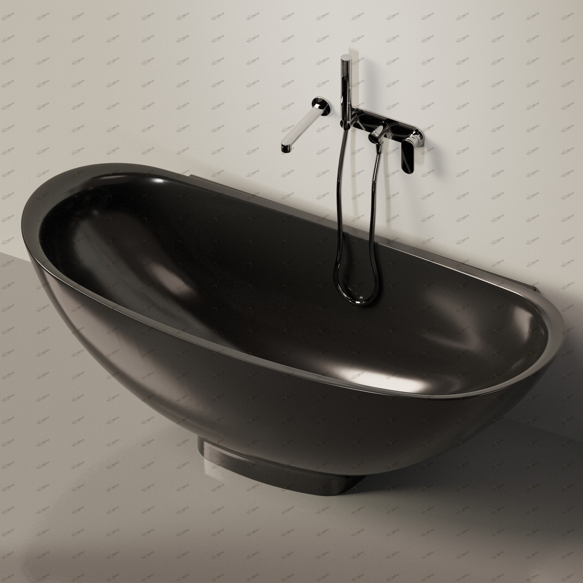 Flaminia IO e SI Ванна пристенная 165 см черная IOS70.9017 Ceramica Flaminia