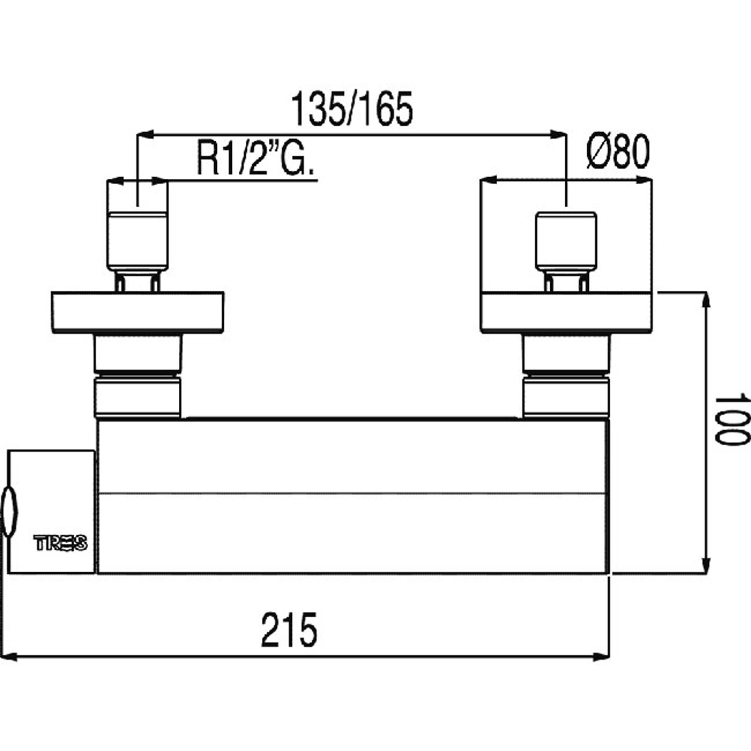 LEX-ALP Настенный смеситель для душа с одной ручкой-181468 TRES - Вид №1