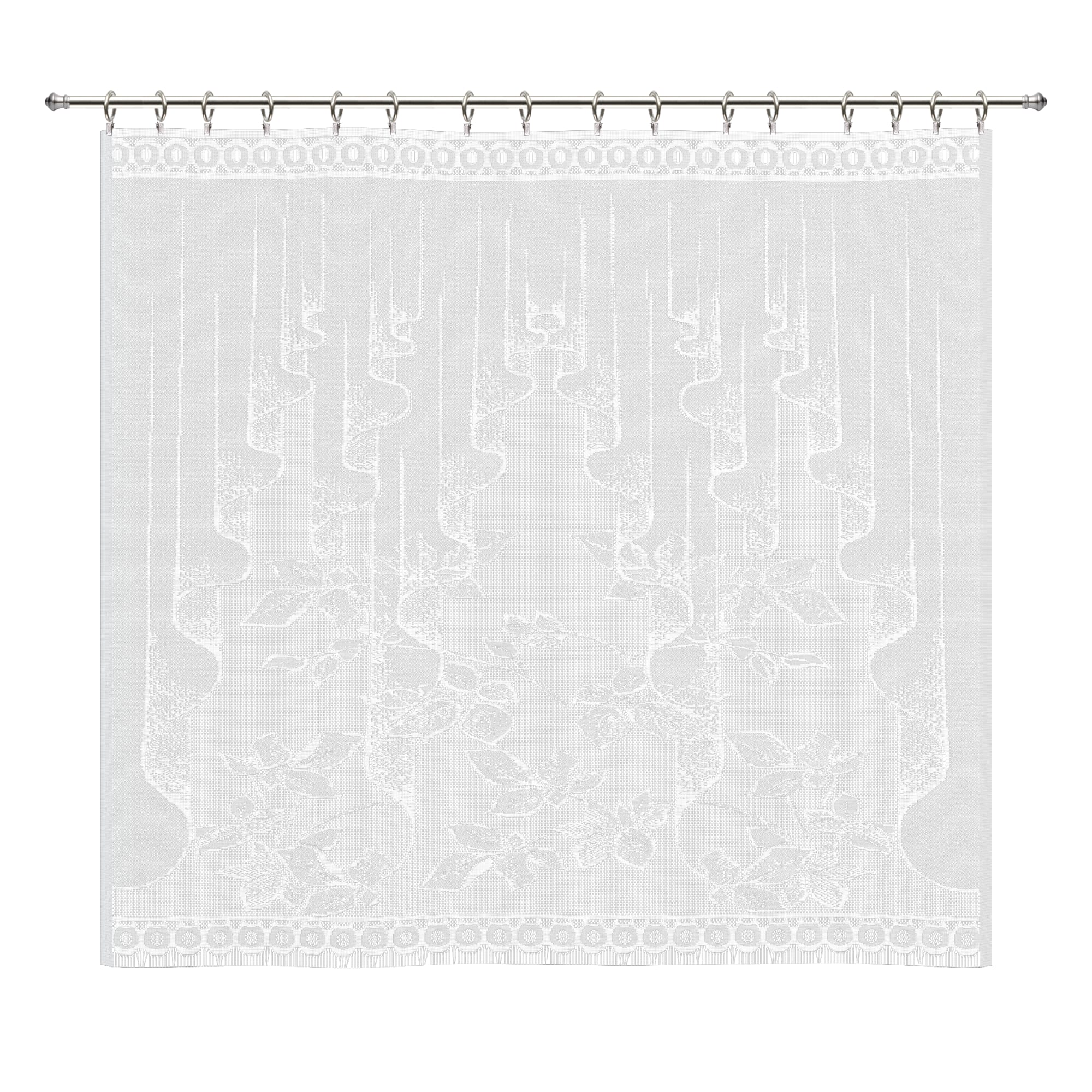 13759884 Занавеска для кухни «Листопад», 170х160 см, жаккард, цвет белый Santreyd 