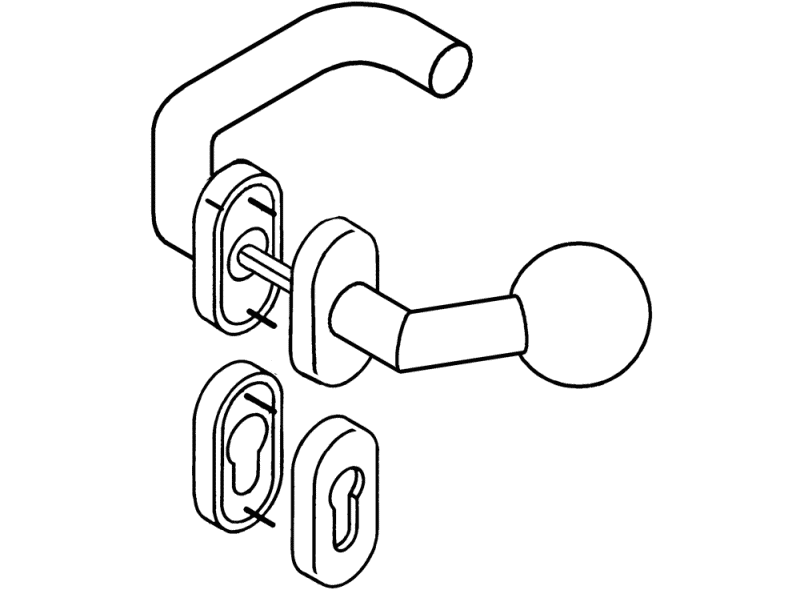 111XAH13.348 Сменный противопожарный комплект модель 113x HEWI Beschläge für Außentüren  - Вид №3