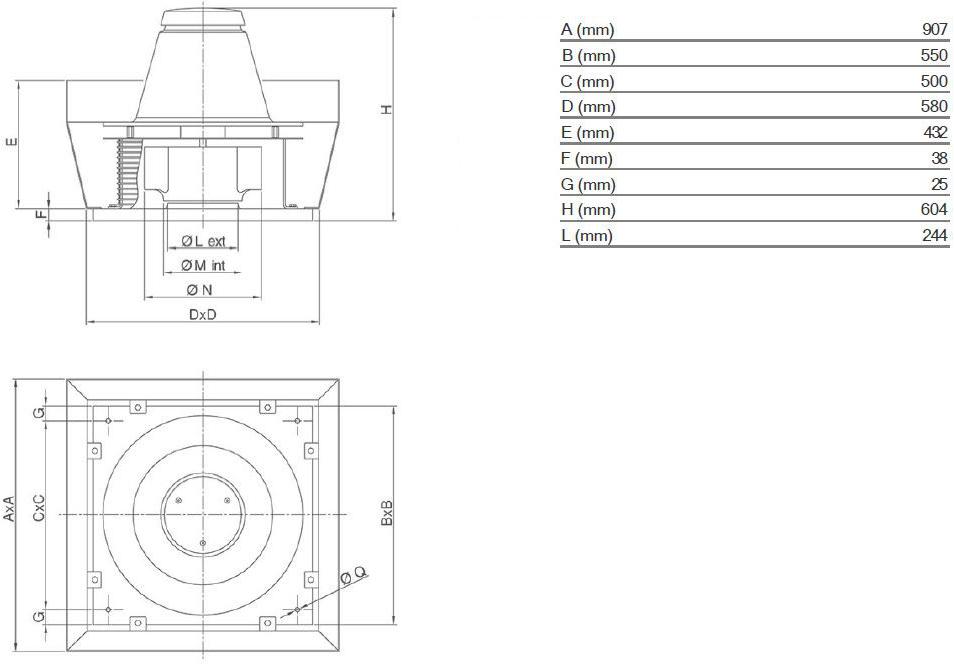 Vortice Центробежный крышный вентилятор с вертикальной разгрузкой Torrette tr-e-v 15198 - Вид №1
