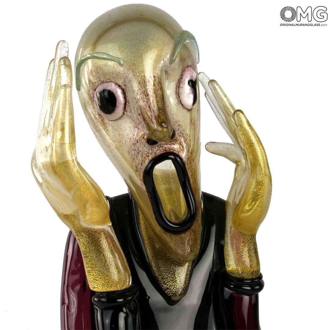 175 ORIGINALMURANOGLASS Скульптура Крик - по мотивам Мунка - автор Alessandro Barbaro - муранское стекло OMG 40 см  - Вид №1