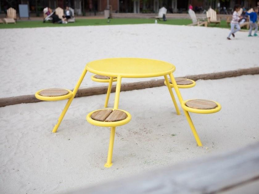 VESTRE Стол HPL для общественных мест со встроенными стульями sun-id-1417334 - Вид №4