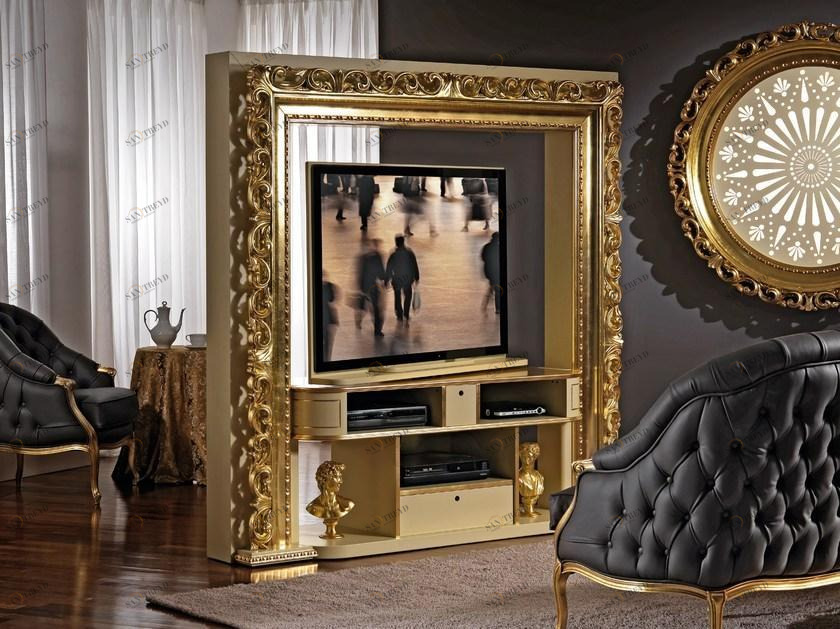 Vismara Design Двухсторонняя поворотная деревянная тумба под ТВ с системой управления кабелями Classic sun-id-1405511