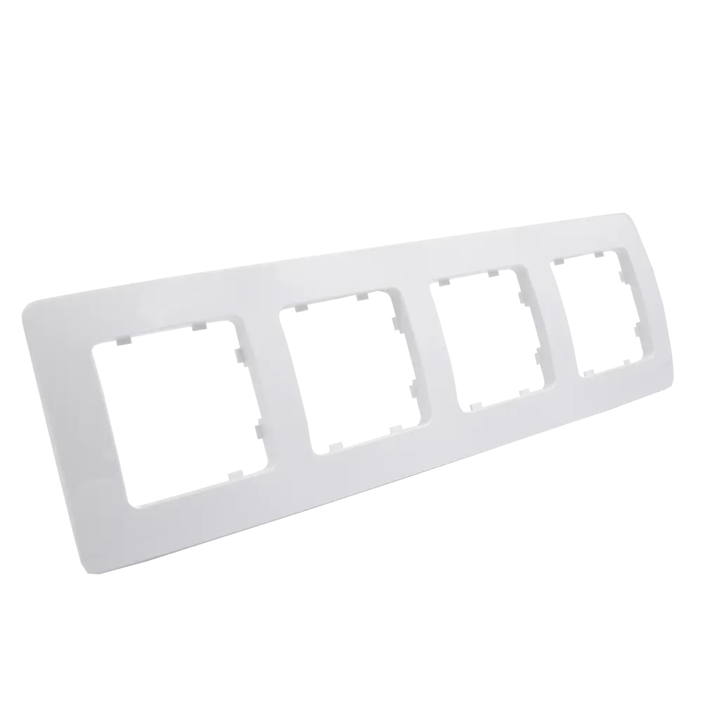 Рамка для розеток и выключателей Hegel 4 поста цвет белый STLM-2194642 - Вид №1