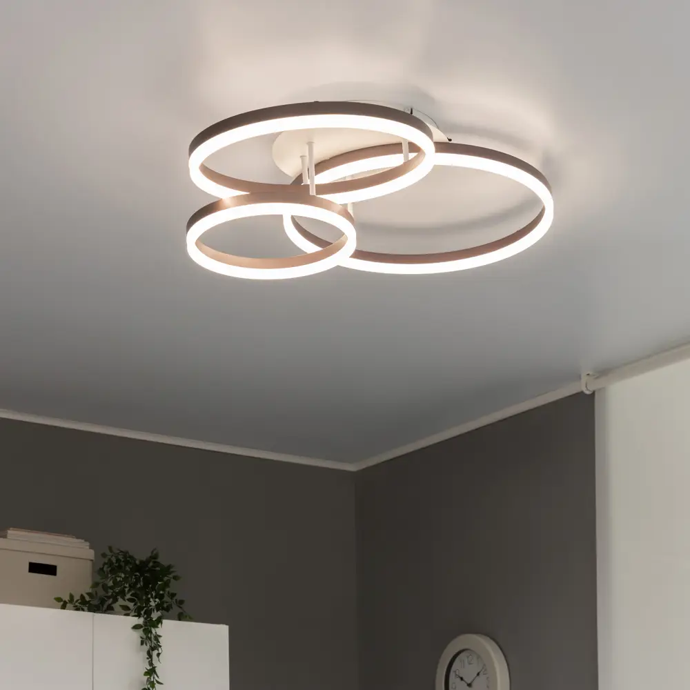 Люстра потолочная светодиодная диммируемая Ritter Eclipse 52083 6 с д/у 100 Вт 25 м² 2700К-6500К цвет белый/коричневый STLM-2016964 - Вид №13
