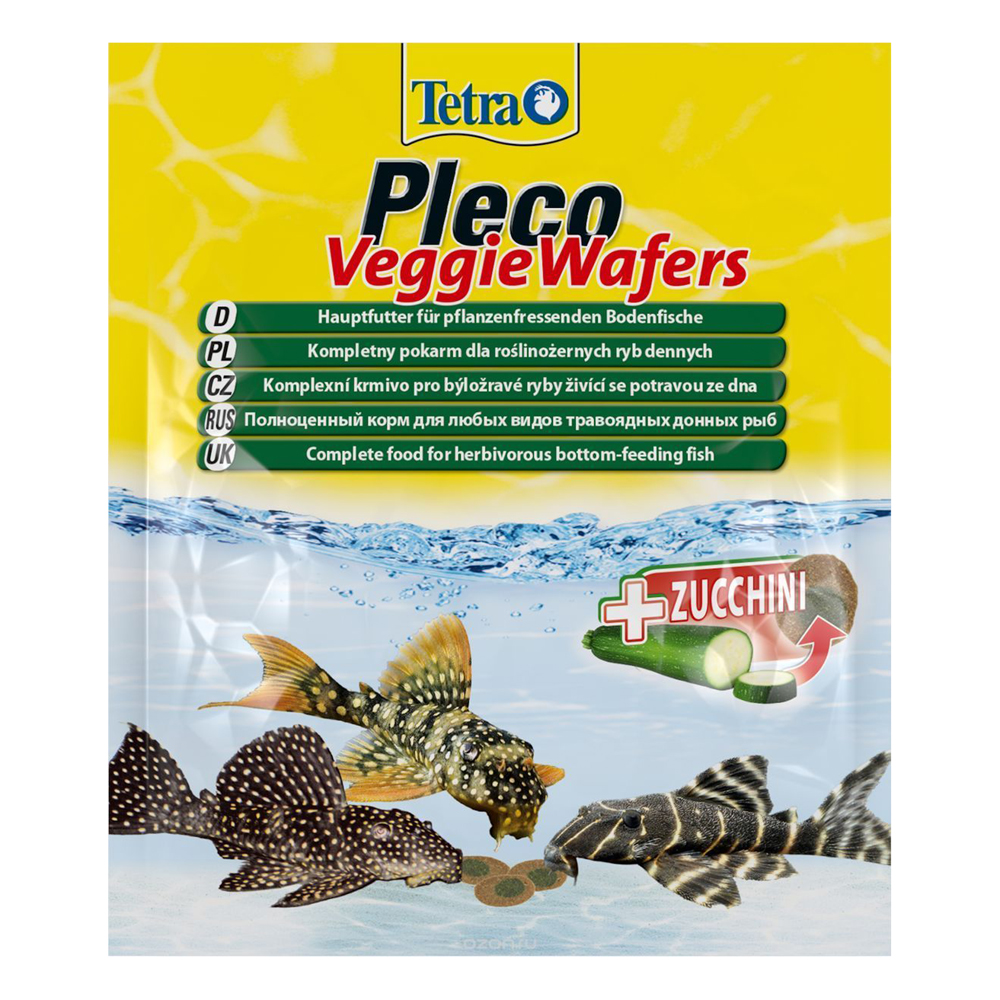 ПР0037402 Корм для рыб Pleco Veggie Waffers пластинки с добавлением цукини для донных рыб 15г TETRA 