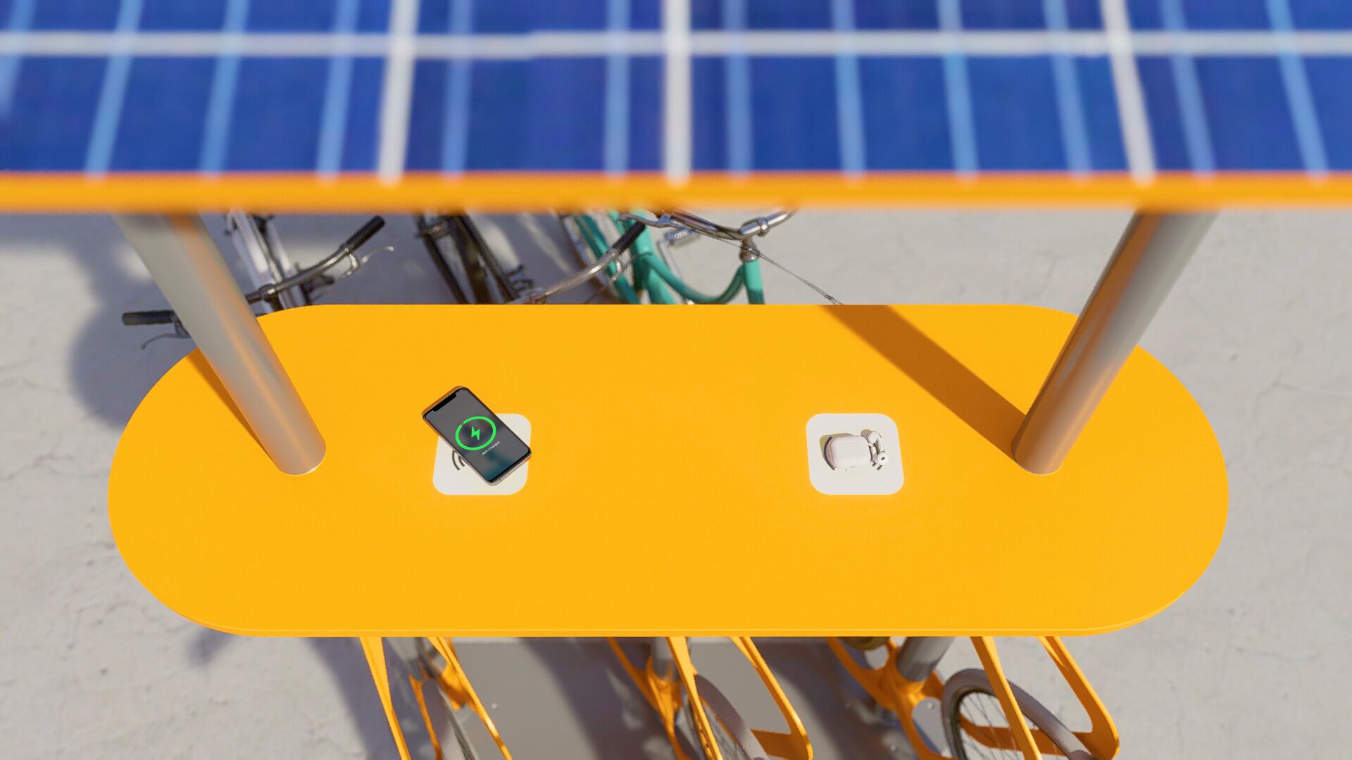 Стойка для велосипедов с фотоэлектрической панелью и зарядной панелью wi-fi CITYSì Pivot ARCH-00023051 - Вид №10