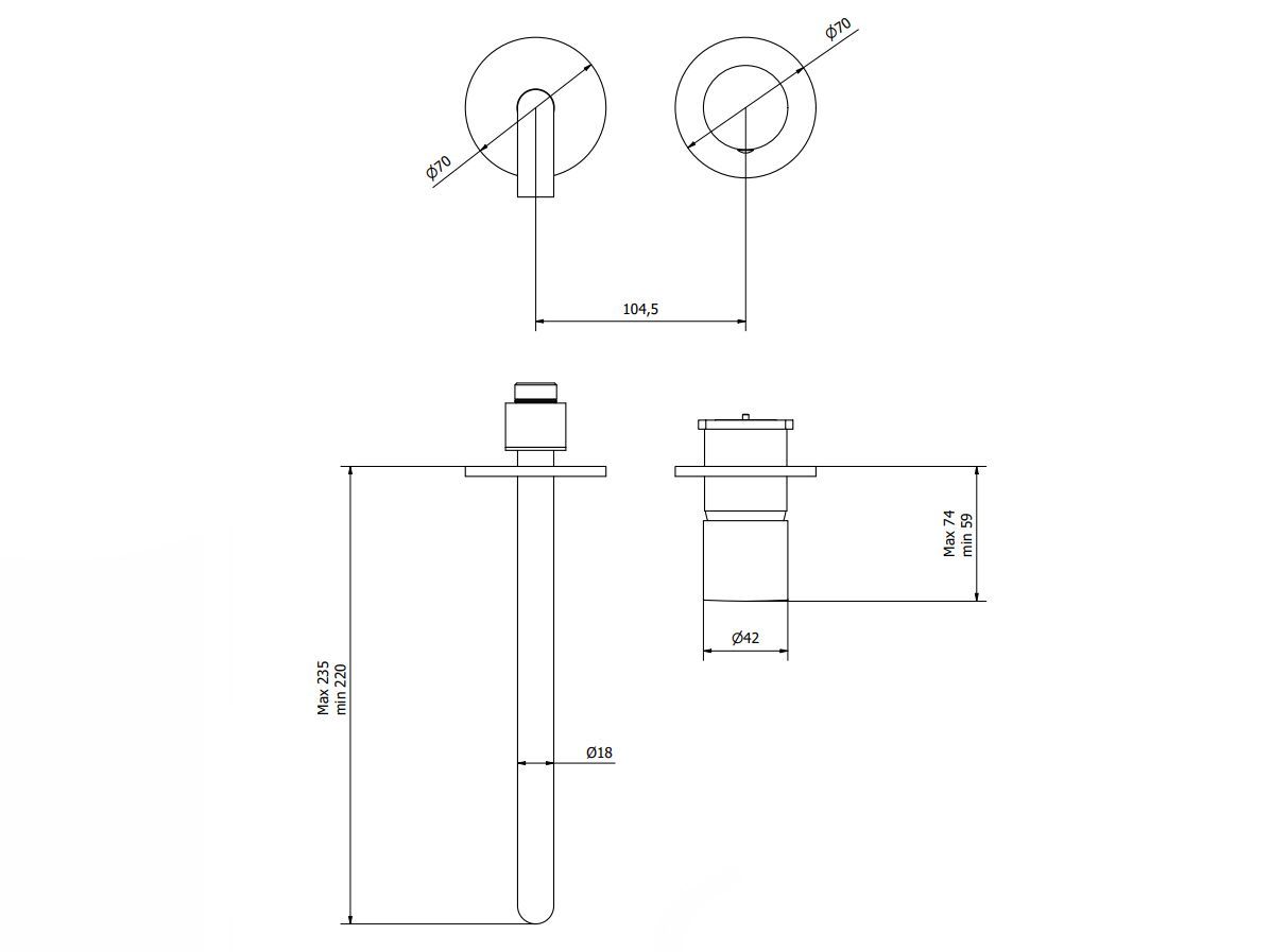 Настенный смеситель для раковины со сливом IB Brera ARCH-00076284 - Вид №13