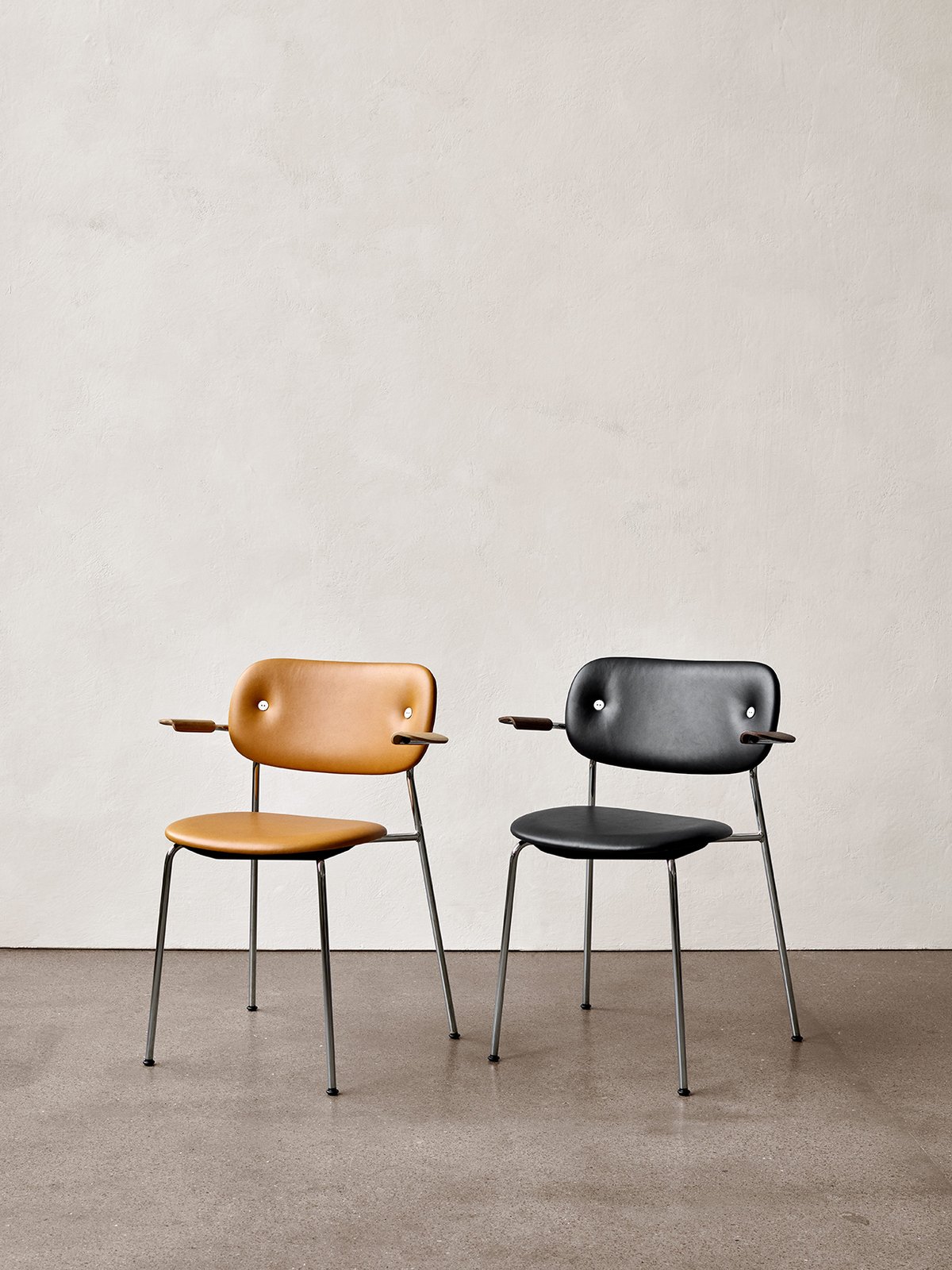 1110002-011206ZZ MENU Обеденный стул, полностью обитый, с подлокотником, Хром Темный мореный дуб | Ритц 1644  - Вид №16