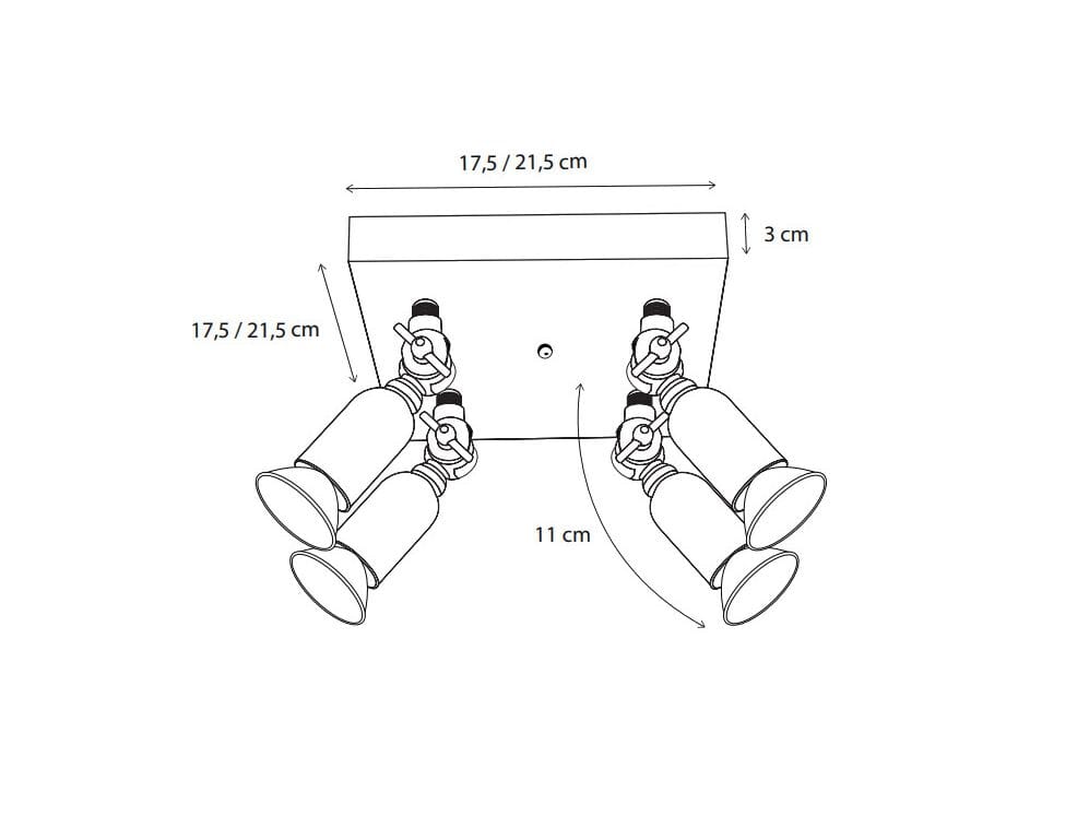 Регулируемая латунная потолочная лампа Authentage Lighting FISTON ON SQUARE BASE LARGE ARCH-00103403 - Вид №1